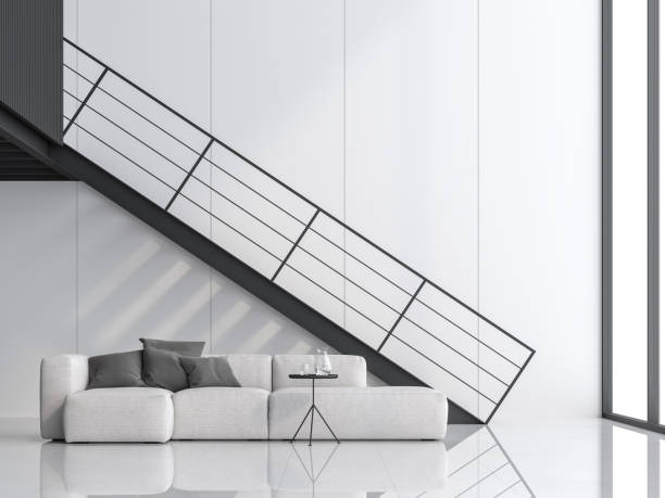 Renovation d'escalier moderne en metal de style minimaliste