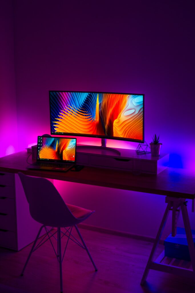 LEDs sur un espace de bureau