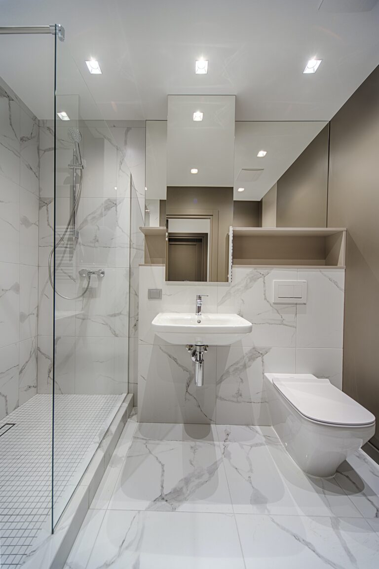 parois douche, salle de bain design, lumineuse et moderne