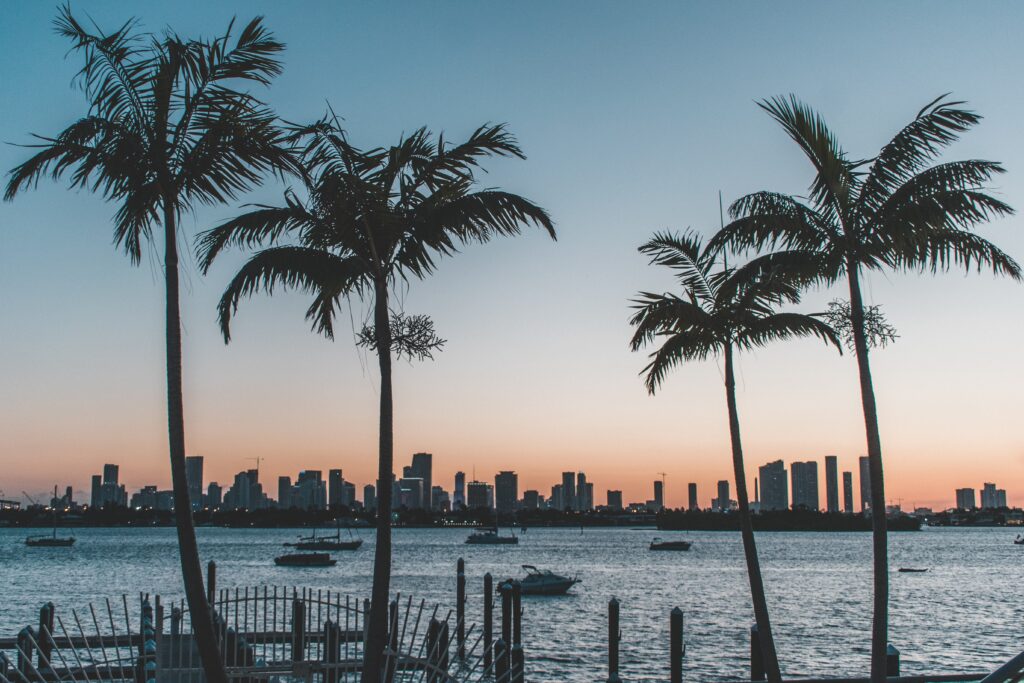 Vue de paradisiaque de la ville de Miami