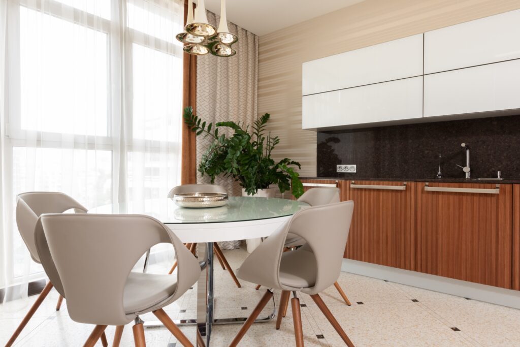 table avec plante maison moderne intérieur