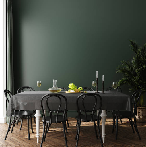 Salle à manger verte