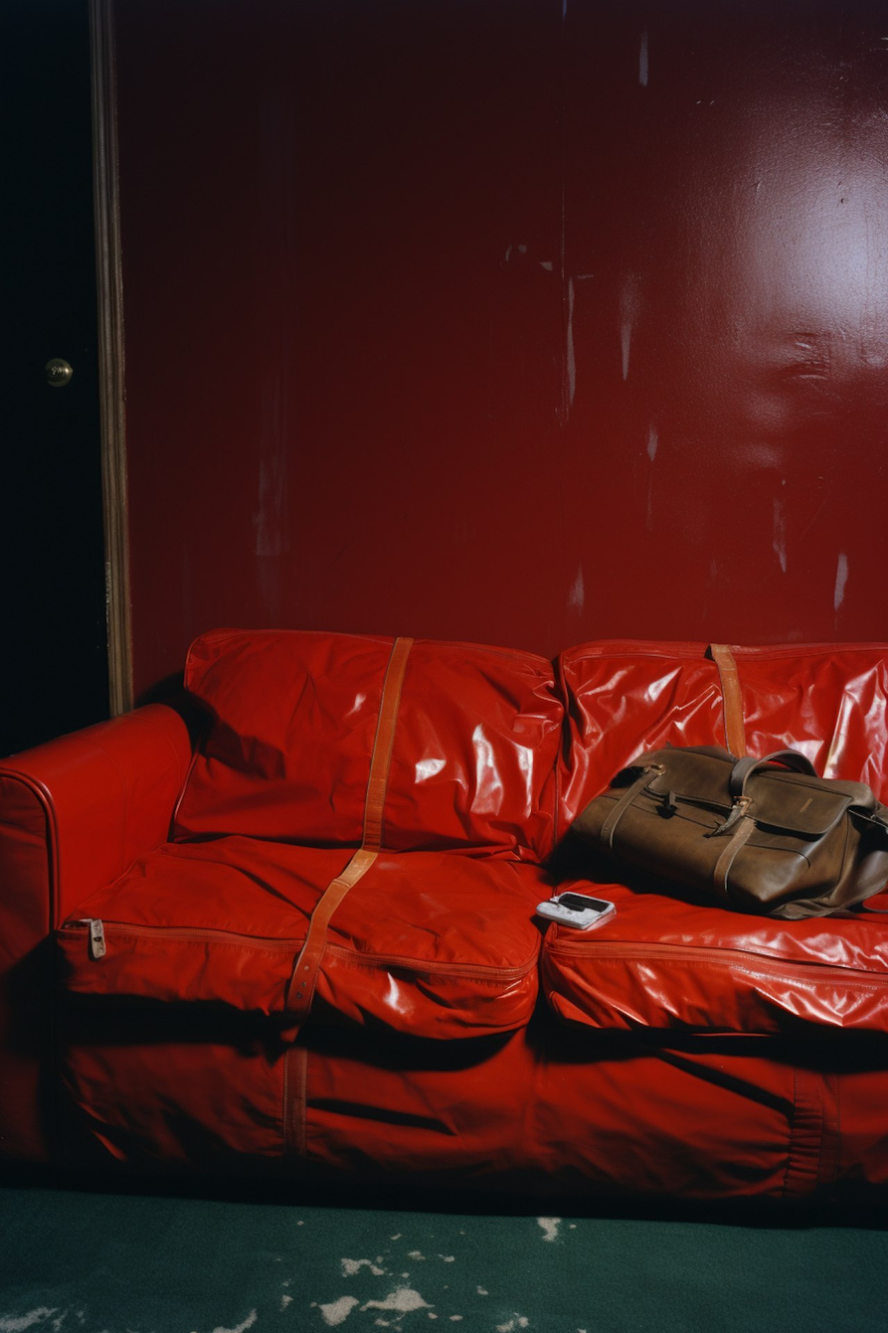 canapé à côté d'un pot de fleurs arrondi