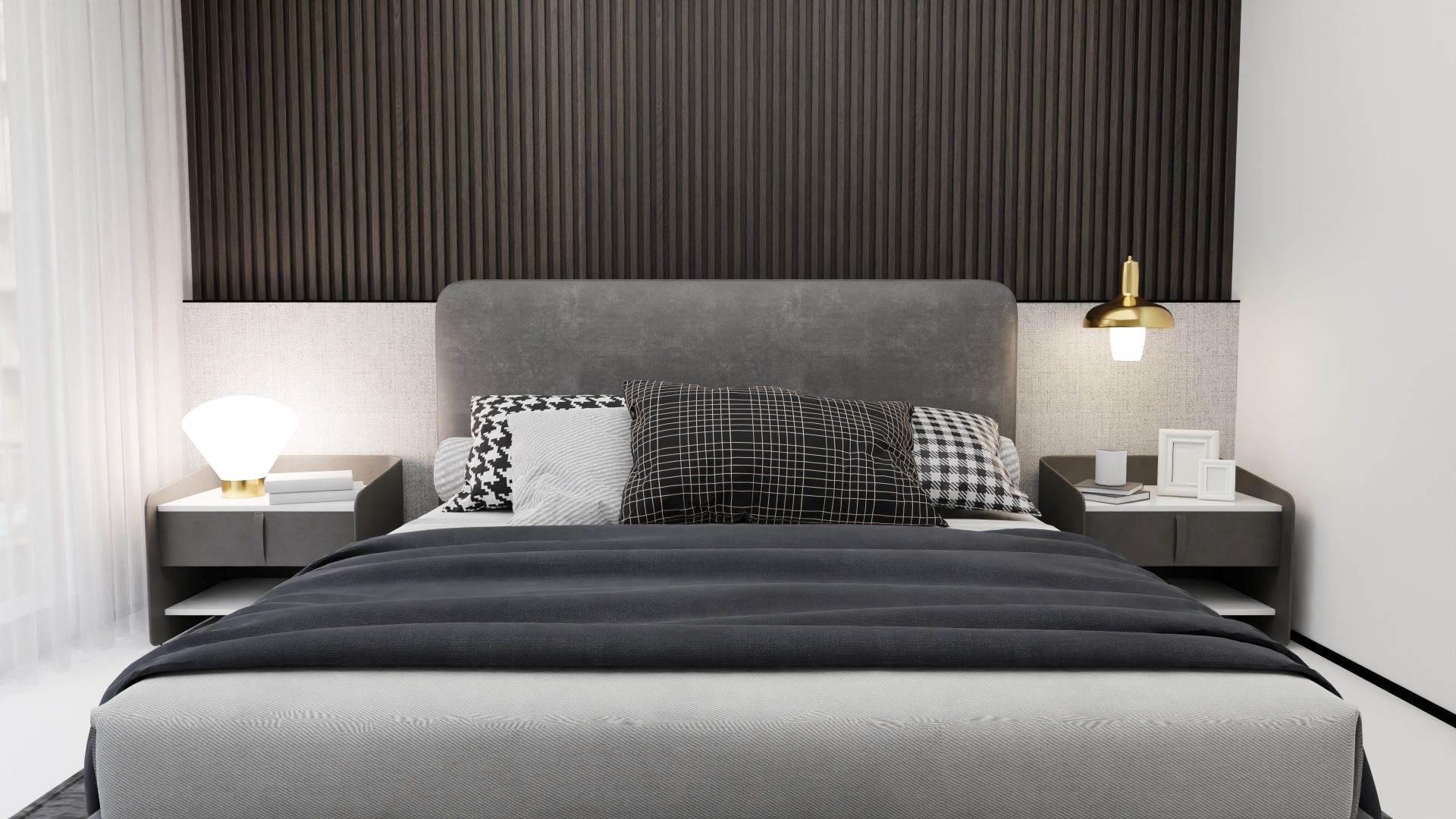 chambre moderne déco noir et blanc