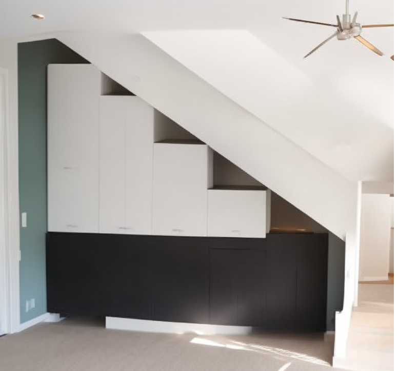 placard bicolore sous escalier 